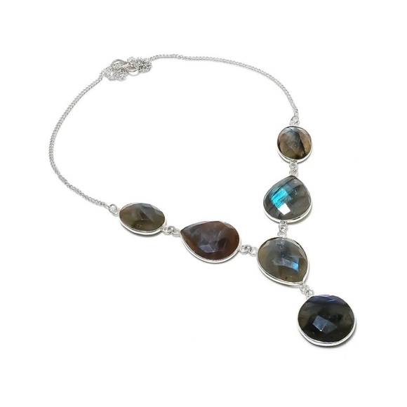 Blue and Silver Radiant Necklace - Picture 2 of 3